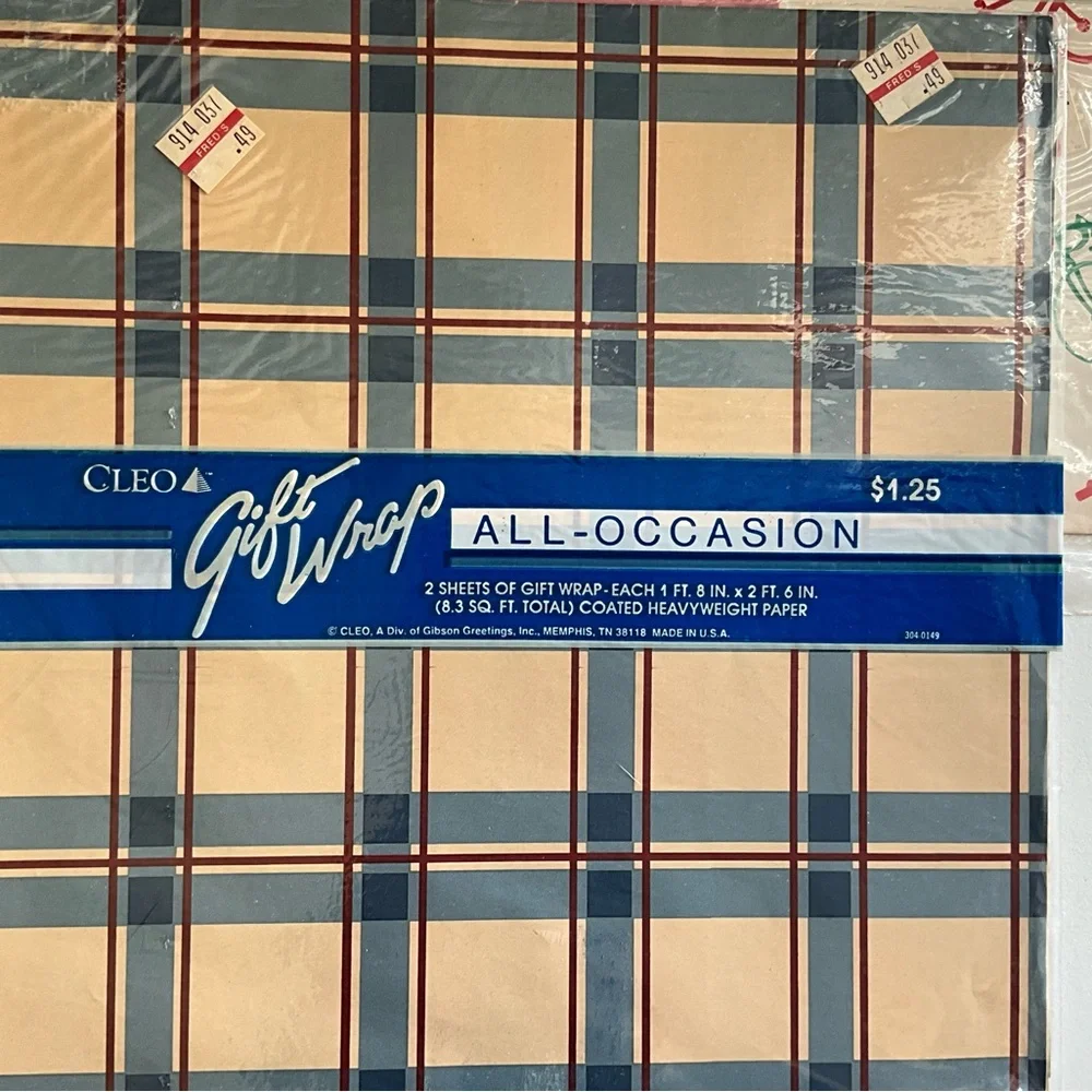 Vintage NOS Lot of 7 Cleo Gift Wrap All Occasions Birthday Wrapping Paper